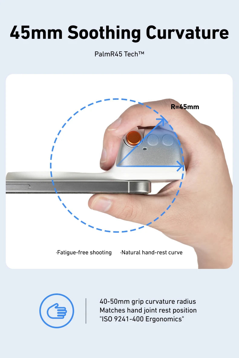 TELESIN- Telefonkamera-Handgriff, magnetischer Smartphone-Halter, Aufnahmehilfe, Fernbedienungsgriff für iPhone und Android-Telefon