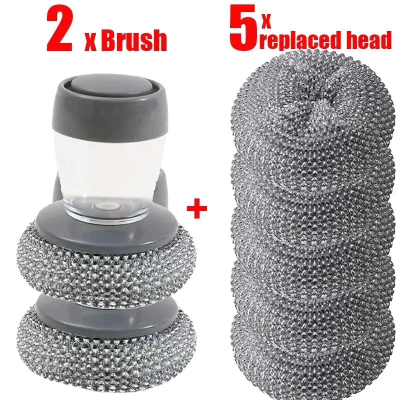 1 ~ 10PCs Geschirrspülbürste mit Seifenspender, automatische Seifenflüssigkeit, Topfbürste, Küchenreinigungsbürsten, Werkzeug