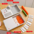 Vielseitiger manueller Gemüseschneider, Schäler, Werkzeug mit Ablagefach, Küchenhelfer, effizienter tragbarer Karottenzerkleinerer