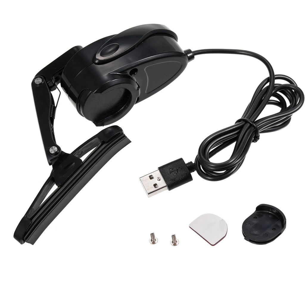 Motorradhelmwischer, 2 W wasserdichter USB-Helm-Scheibenwischer, Mini-elektrischer Scheibenwischer, Motorradzubehör