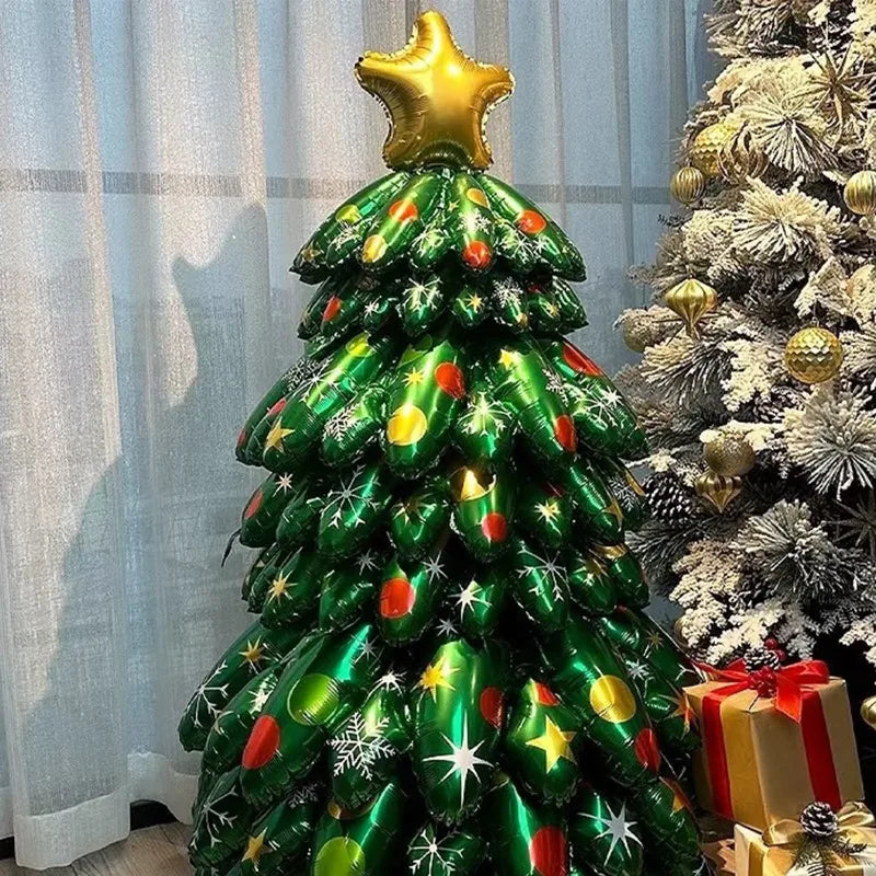 3D Große Weihnachtsbaum Luftballons Montieren Weihnachtsbaum Aluminiumfolie Ballon für Neujahr Party Home Decor Foto Requisiten Ornamente