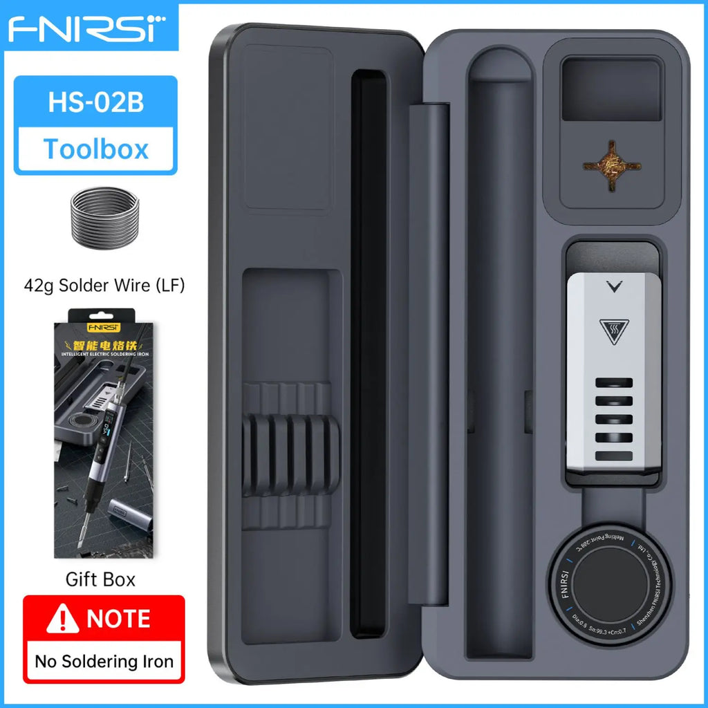 FNIRSI HS-02 Tragbares Wärme-Werkzeugkastenset, 100 W Leistung, einstellbare Temperatur, schnelle Erwärmung, Reparaturausrüstung, 100–450 ℃   für DIY-Reparatur