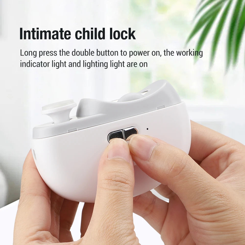 Elektrischer Nagelknipser, automatischer Aniküre-Trimmer mit Licht, für Erwachsene, Baby, Fingernagel, Zehenschere, Pediküre, Polieren, Nagelschneider