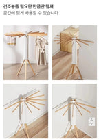 Zusammenklappbarer, drehbarer Wäscheständer, verstellbar um 360° °   Spin platzsparendes kompaktes Stativ mit Holzarmmen für die Organisation zu Hause