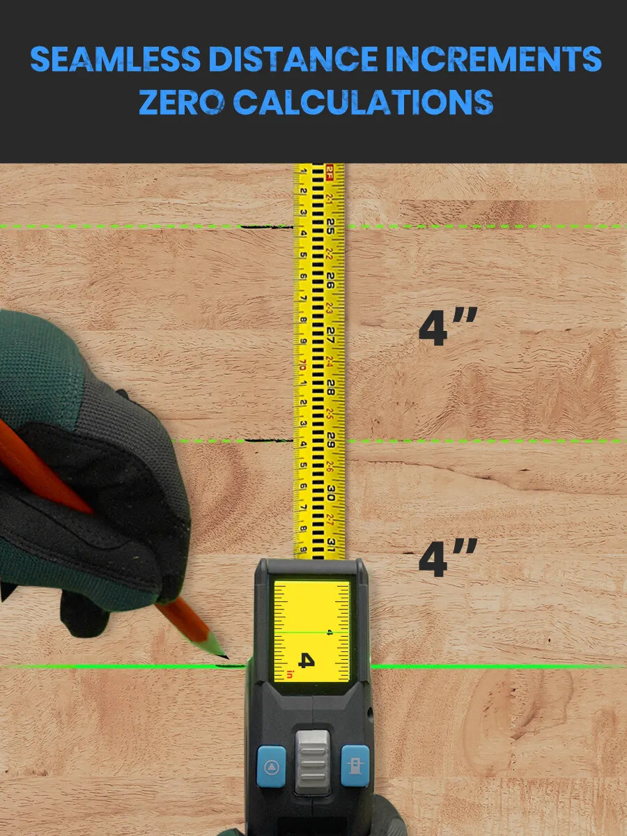 Acegmet dtx10 3-in-1-Messgerät. 2,0" ips-Display & Laser-Positionsmarkierung & 100 m Entfernungsmesser & Stahlband, Werkzeuge für Deko