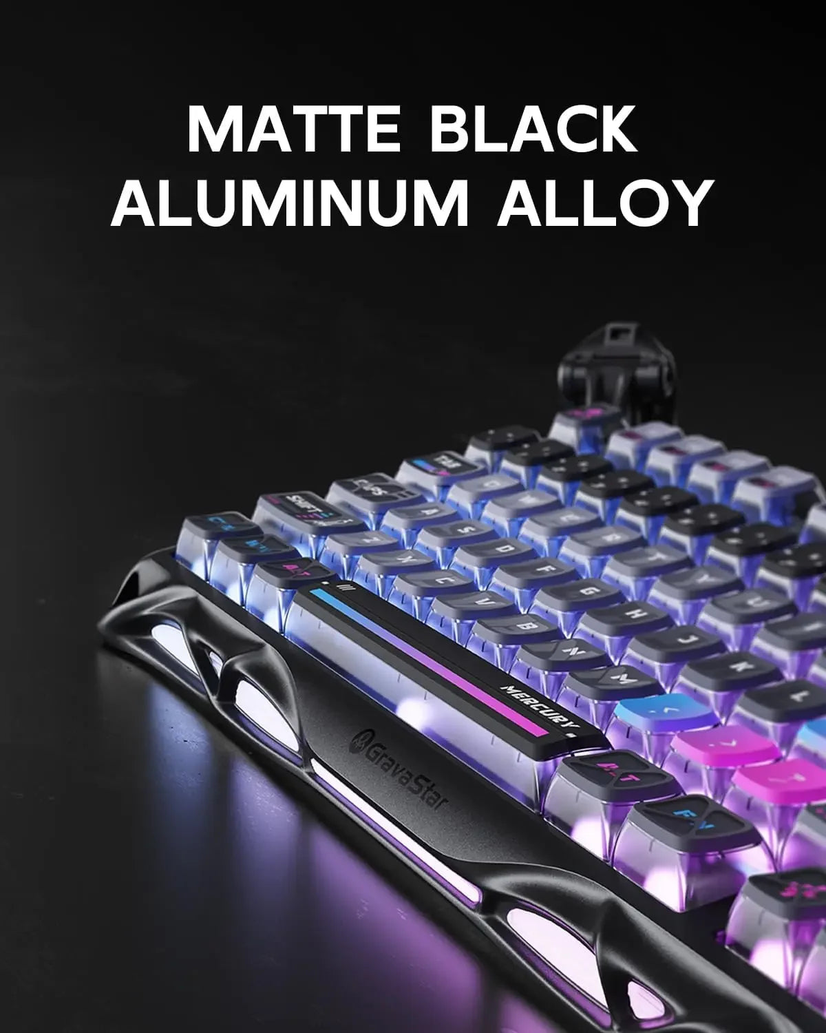 GravaStar K1 Bluetooth Drahtlose mechanische Tastatur aus Aluminiumlegierung Tri-Mode RGB Light E-Sport-Gaming-Tastatur PC-Zubehör