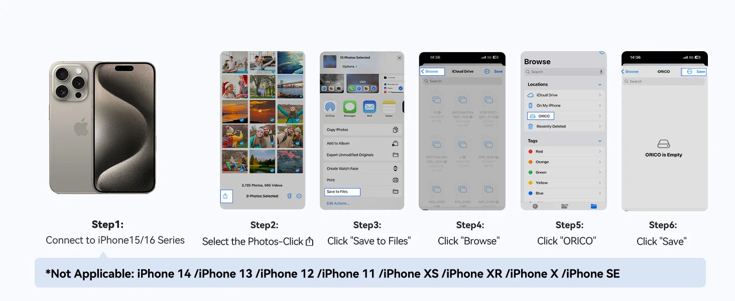 ORICO FlashPod 1 TB MINI magnetische tragbare SSD bis zu 2000 MB/s ProRes mit Direktstecker für iPhone 15 16 Serie, Tablets, Laptop