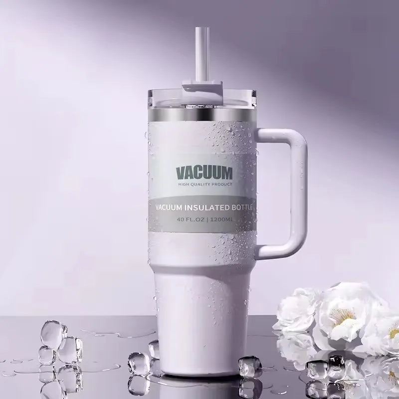 40-Unzen-Autobecher, isolierter Strohbecher aus Edelstahl 304, Eisbecher, Auto-Wasserbecher