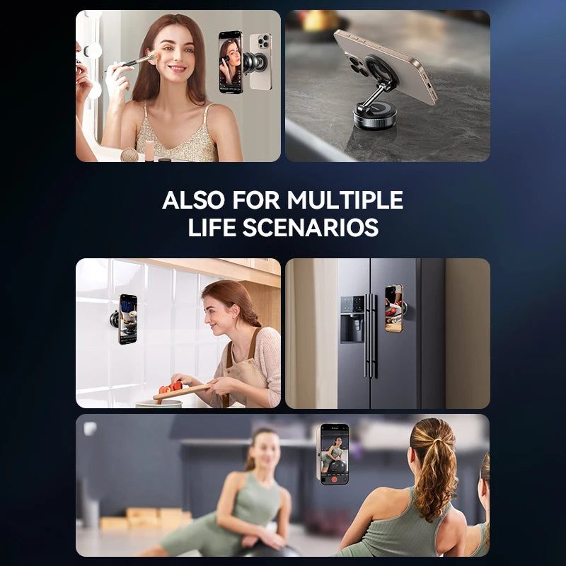 Joyroom Faltbarer magnetischer Autotelefonhalter, 360°-Drehung, Saugnapf-Autotelefonhalterung für iPhone 16-12 Serie 4,7-7'' Telefone