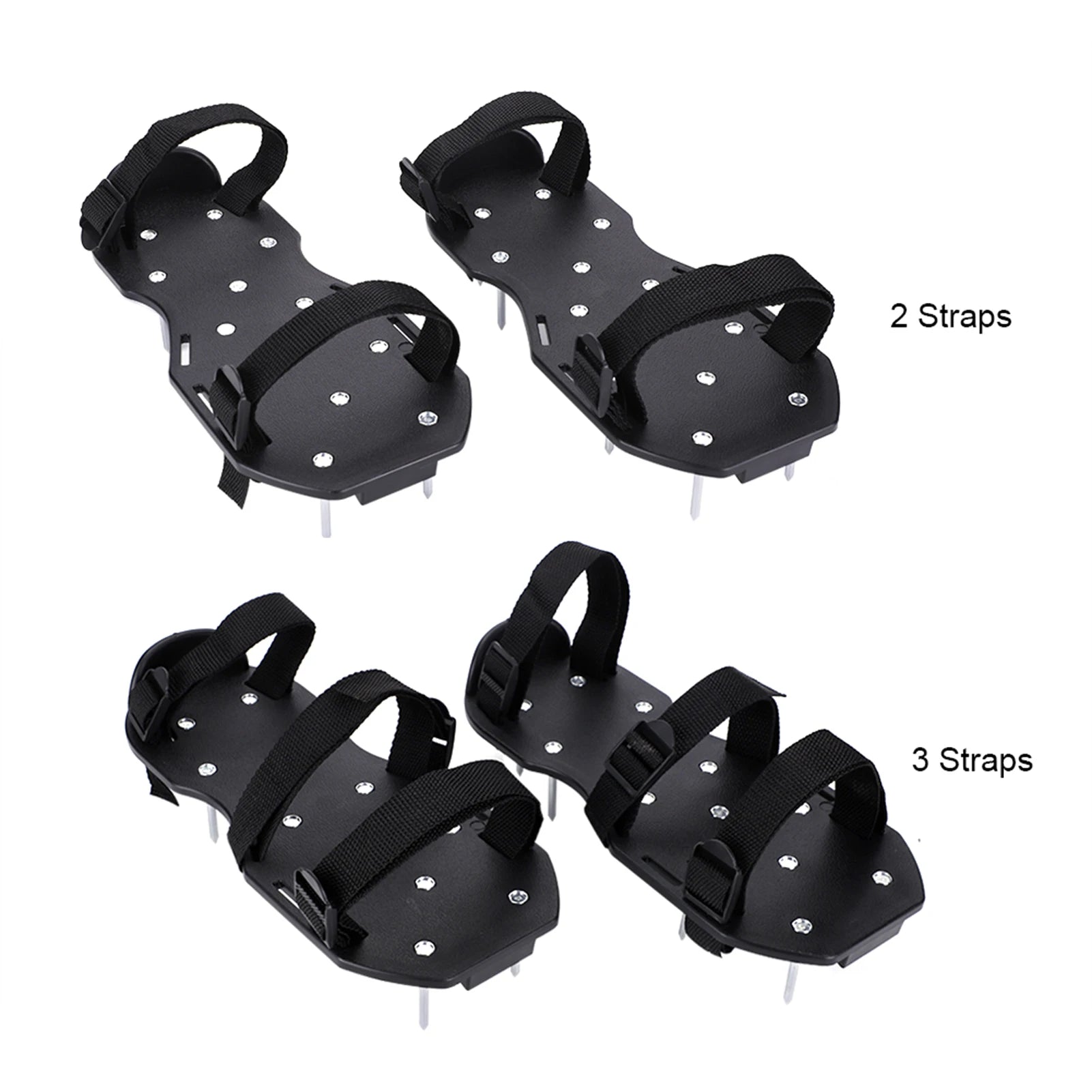 Rasenbelüfter-Schuhe, 1 Paar Rasenbelüfter-Sandalen, robuste Gras-Schuhe mit Spikes und Kunststoffschnalle, Gartenwerkzeug, Rasensandalen