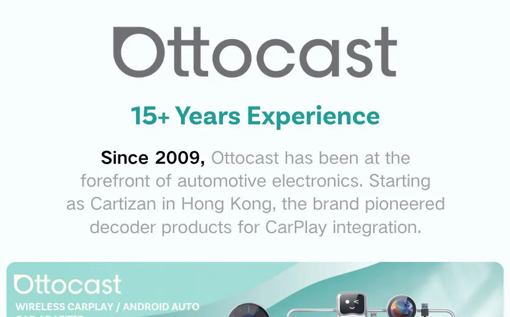 OTTOCAST Cabin Care, Drahtloser CarPlay-Adapter Babykamera 1080P HD 150°