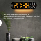 13,78 Zoll Fernbedienung, digitale Wanduhr, Stimmungsbeleuchtung, Timing, Countdown, 2, Alarm, automatischer Dimmer, DST-Stecker, Verwendung, LED-Wecker