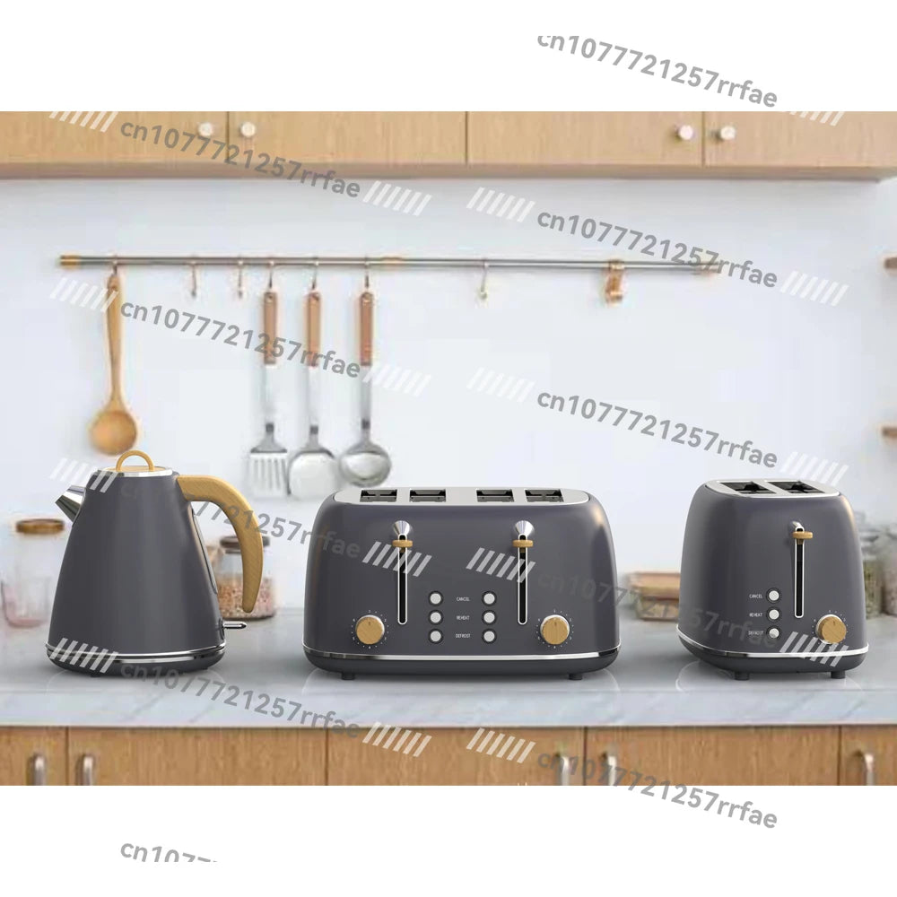 Kaffeemaschine Haushaltsgeräte Set Retro Toaster Edelstahl Elektrische Kaffeemaschine und Toaster Set