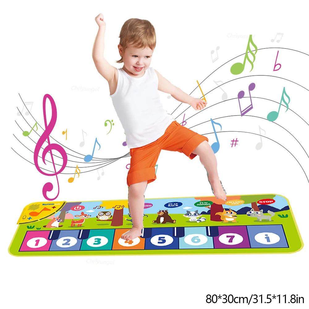 Klaviermatte für Kinder, Kinder, Kleinkinder, Bodentastatur, Tanzmatte, Baby, Fitness, Spielen, Tiermusik, Decke, Instrument, Spielzeug, Mädchen, Jungen, Geschenk
