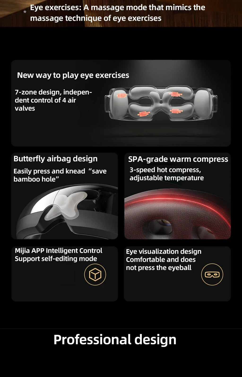 Xiaomi Mijia Smart Eye Massager Hot Compress Zone Massage Lindert Müdigkeit Augenpflegeinstrument Arbeit mit der Mi Home App