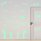 Halloween Aufkleber, Leuchtende Augen Geist, Party Dekoration Aufkleber, Fluoreszierende Horror Wand Aufkleber, Urlaub Party Zimmer Dekoration