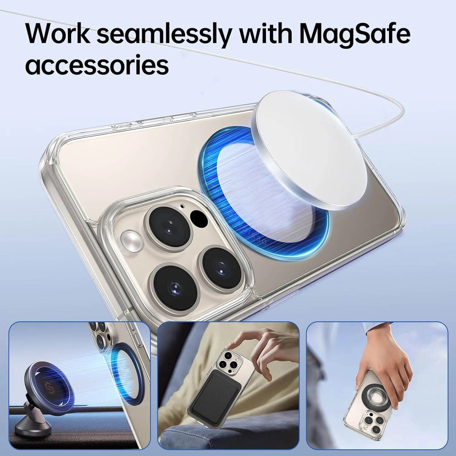 Vakuum-Magnet-Telefonhalter, Magsafe-Saugnapf-Telefonhalter, 360 ° verstellbarer magnetischer Telefonhalter, faltbar im Taschenformat