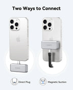 ORICO FlashPod 1 TB MINI magnetische tragbare SSD bis zu 2000 MB/s ProRes mit Direktstecker für iPhone 15 16 Serie, Tablets, Laptop