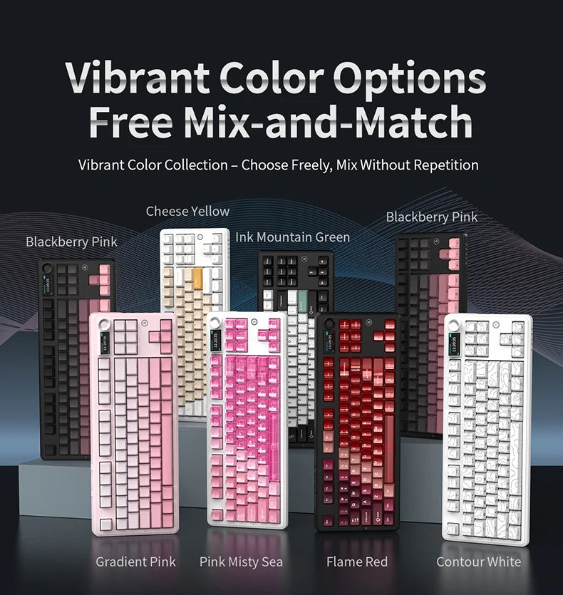 AJAZZ MK87 Drahtlose mechanische Tastatur 75 % Tri-Mode RGB PBT Tastenkappen Hot-Swap-Gaming-Tastaturdichtung 10000 mAh für Gamer PC/Mac