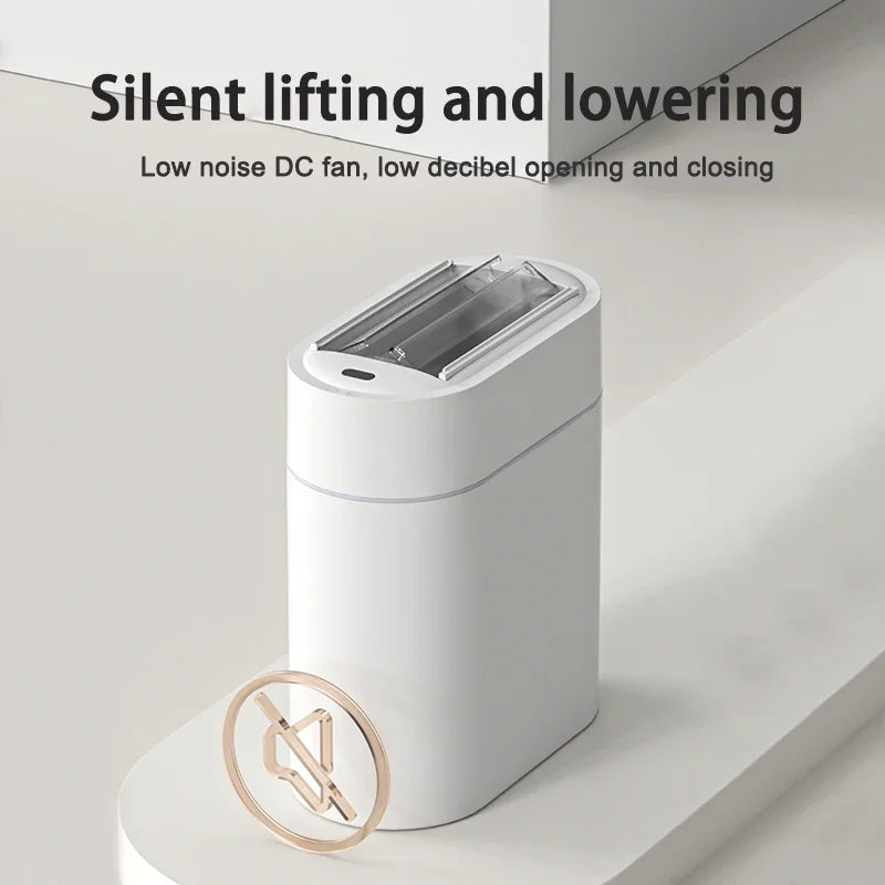 9L Sensor-Mülleimer mit Deckel, Zwei-Wege-Automatikverpackung, Adsorption, Mülleimer, Zuhause, Küche, Toilette, schmaler Schlitz, Wandmontage-Abfallbehälter