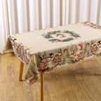 Vintage-Weihnachtstischdecke, Weihnachtsmann, Schneemann, Tischdecke, Weihnachtsdekoration für Zuhause, 2025, Weihnachtsgeschenke, Navidad Noel, Neujahr 2026