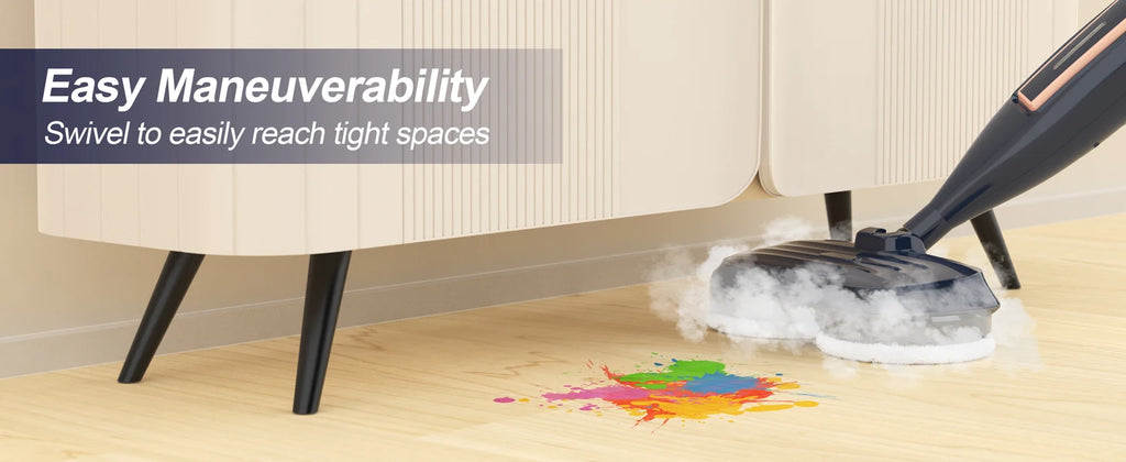 Dampfreiniger mit drehbarem Wischpad, 10-in-1, leichter Spin-Mop, 1300 W, leistungsstarker Bodendampfer für Zuhause, Hartholz, Laminat, VM6
