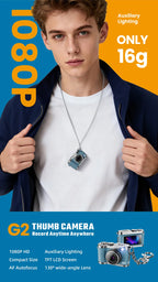 Mini-Daumenkamera, Retro-Digitalkamera, 1080P, Video, tragbar, Reise-Vlog, Anti-Shake-Kamera, unterstützt SD-Karte mit Bildschirm für Kinder