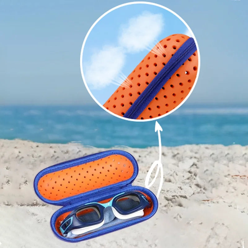 EVA Weiche Schwimmbrille Organizer Schutz Brillenetui Schwimmausrüstung Atmungsaktive Entwässerungsloch Tragbare Schutzbrillenabdeckung