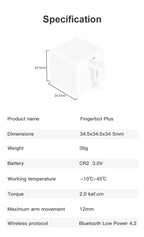 Tuya Zigbee / Bluetooth Fingerbot Plus Roboter-Tastendrücker-Schalter-Bot