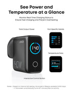 (EU Stock) Anker 140W USB-C Ladegerät, Laptop Ladegerät, 4-Port Multi-Geräte Schnellladeleistung, Fortschrittliches GaN Netzteil