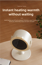 Die tragbare Mini-Heizung mit zweistufiger Warmlufteinstellung eignet sich für den Einsatz auf Heim- und Büroschreibtischen sowie Fußwärmer