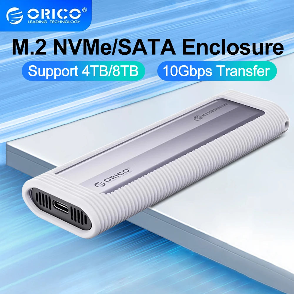 ORICO M.2 NVMe SATA SSD-Gehäuse, werkzeugloses USB, extern, 10 Gbit/s, M.2 NVMe-zu-USB-Adapter, unterstützt UASP für PCIe NVMe und SATA SSD