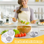 Eierschneider, 3-Wege-Schneider für gekochte Eier, Edelstahldraht, Multifunktions-Küchenmaschine, Küchenzerkleinerer, Werkzeug mit Behälter