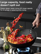 Großer Bauchtopf, vertiefter, antihaftbeschichteter Eisentopf, flacher Boden, unbeschichtet, kleine Bratpfanne, Eisenpfanne mit Deckel, unbeschichtete Bratpfanne, großer Bauch