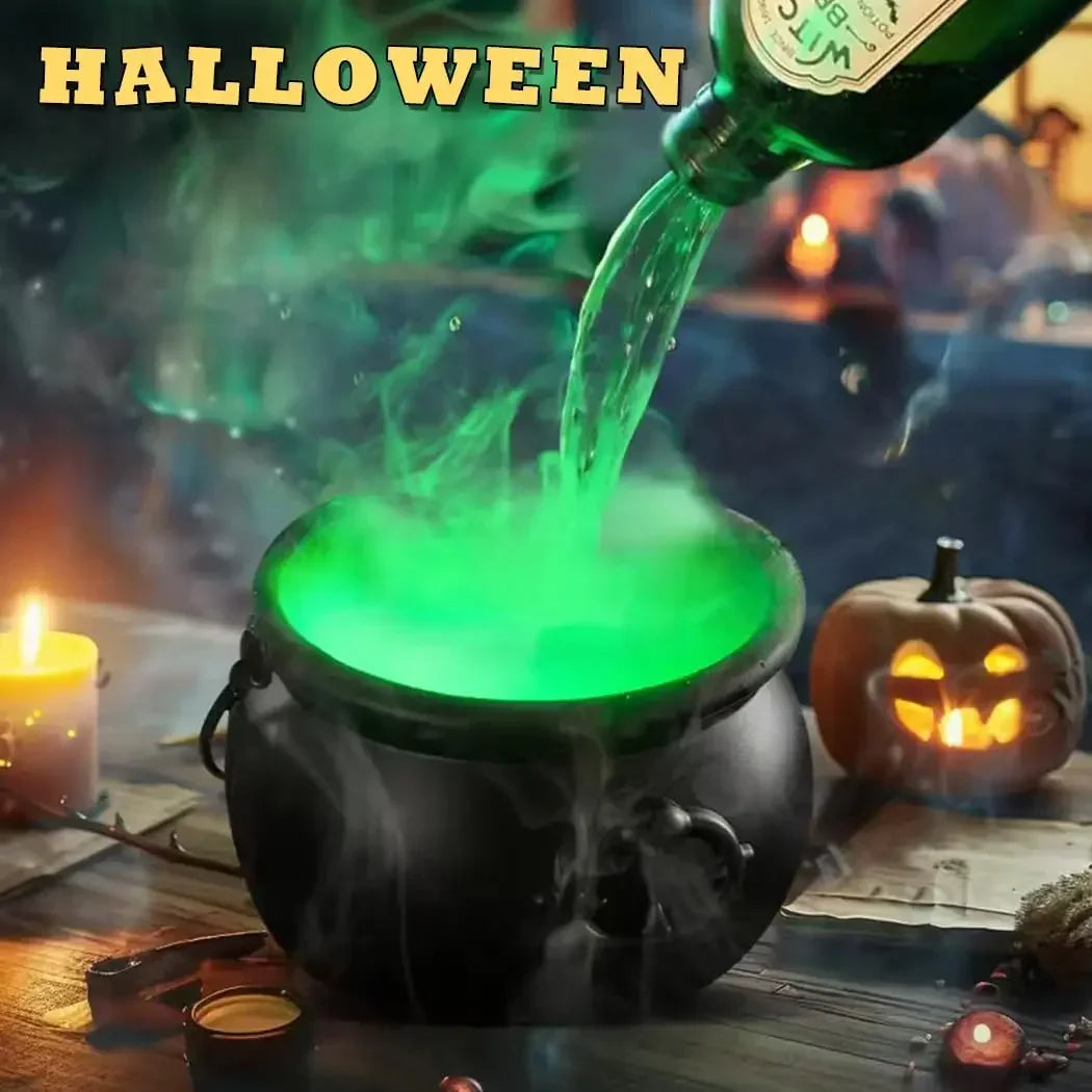 Halloween Hexenkessel mit LED & Nebelmaschine – Schwebende Tränkflasche, Grüner Nebel