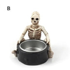 Halloween Totenkopf, Kerzenhalter, Retro Totenkopf Kerzenhalter, Teelampe Tasse, Home Halloween Party Dekoration, Halloween Desktop Decor
