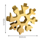 Multifunktionaler Schneeflockenschlüssel, Werkzeugstahl, achteckiger Sechskant, tragbar, 18-in-1-Mini-Universalschlüssel