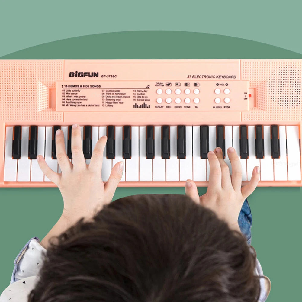 37-Tasten elektronische Klaviertastaturen mit Mikrofon, wiederaufladbar, Lernspielzeug, Musikinstrument, Geschenke für Jungen und Mädchen