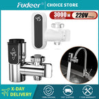 Fudeer 3400 W 220 V Elektrische Küche Warmwasserbereiter Wasserhahn Instant Hot Edelstahl Wasserhahn Heizung Kaltheizung Wasserhahn