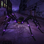 Halloween Riesige Leuchtende Plüsch-Spinne – Lila LED, 8 Modi, Innen & Außen