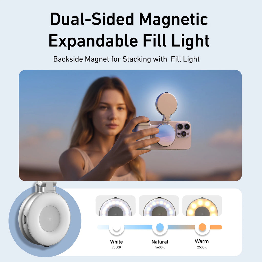 TELESIN- Telefonkamera-Handgriff, magnetischer Smartphone-Halter, Aufnahmehilfe, Fernbedienungsgriff für iPhone und Android-Telefon