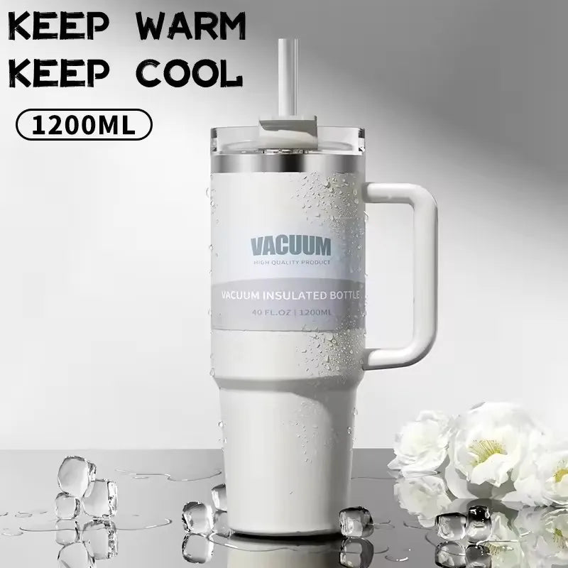 40-Unzen-Autobecher, isolierter Strohbecher aus Edelstahl 304, Eisbecher, Auto-Wasserbecher