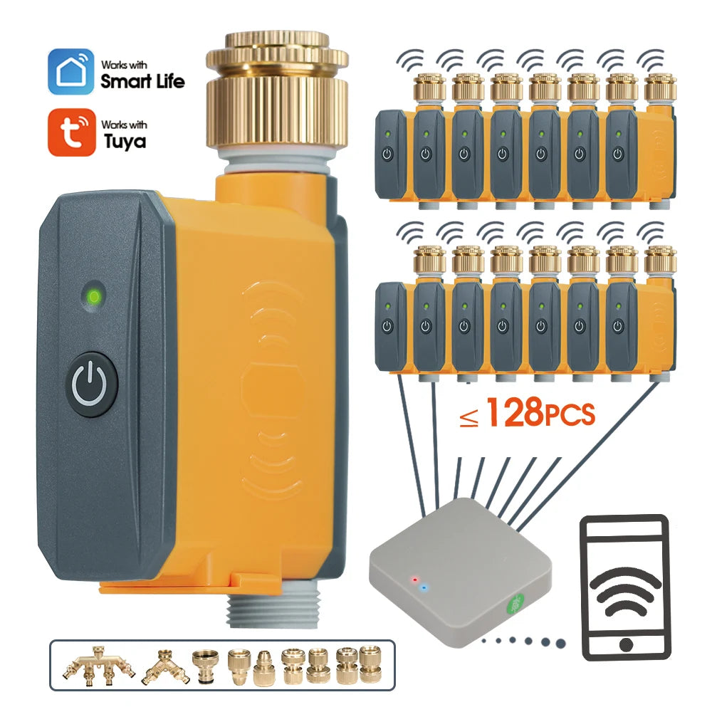 Messing-Anschlüsse Zigbee Smart Valve Intelligenter automatischer Wifi-Garten-Wasser-Timer für Sprinkler-Schlauch-Hahn-Tropfbewässerungssystem-Controller-Telefon-Fernbedienung