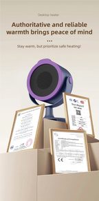 Die tragbare Mini-Heizung mit zweistufiger Warmlufteinstellung eignet sich für den Einsatz auf Heim- und Büroschreibtischen sowie Fußwärmer