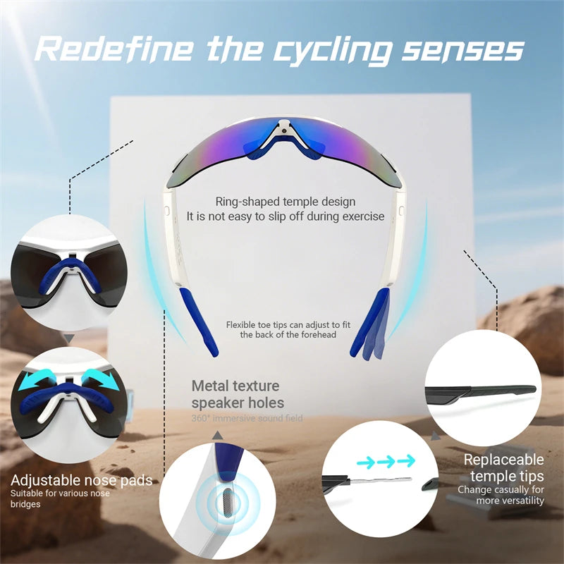 Intelligente Bluetooth-Brille zum Musikhören, Telefonanrufe, Radfahren, Sport, Kopfhörer, UV-Schutz, Intelligenz, Sonnenbrille für Männer und Frauen