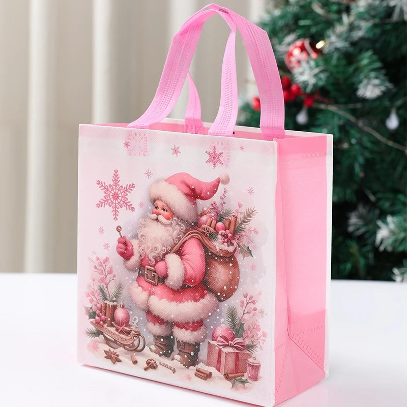 4 stücke Weihnachten Geschenk Taschen Weihnachten Party Dekoration Kinder Gefälligkeiten 2025 Weihnachten Santa Claus Handtaschen Navidad Natal Neue Jahr geschenk 2026