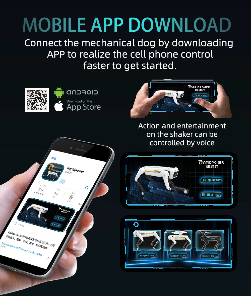 Teeggi Multifunktions-RC-mechanischer Hund, elektrischer RC, intelligenter Roboterhund mit Revolver, Lernspielzeug, bionisches intelligentes Roboter-Spielzeug, Geschenk