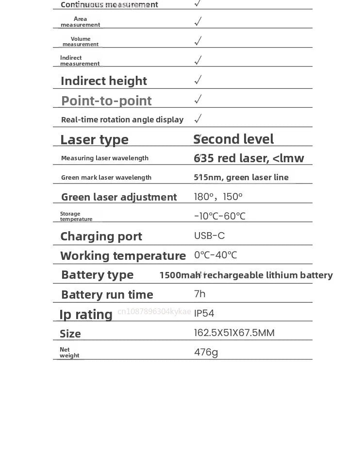 Tape1 Handlaser-Entfernungsmesser Drei-in-Eins-Multifunktions-Maßband