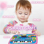 Bildungstablett-Spielzeug für Kinder, Alphabetisierung ab 3 Jahren, Mathematik, Musiklernen, Doppel als elektronische Tastatur, Geburtstags-Weihnachtsgeschenk