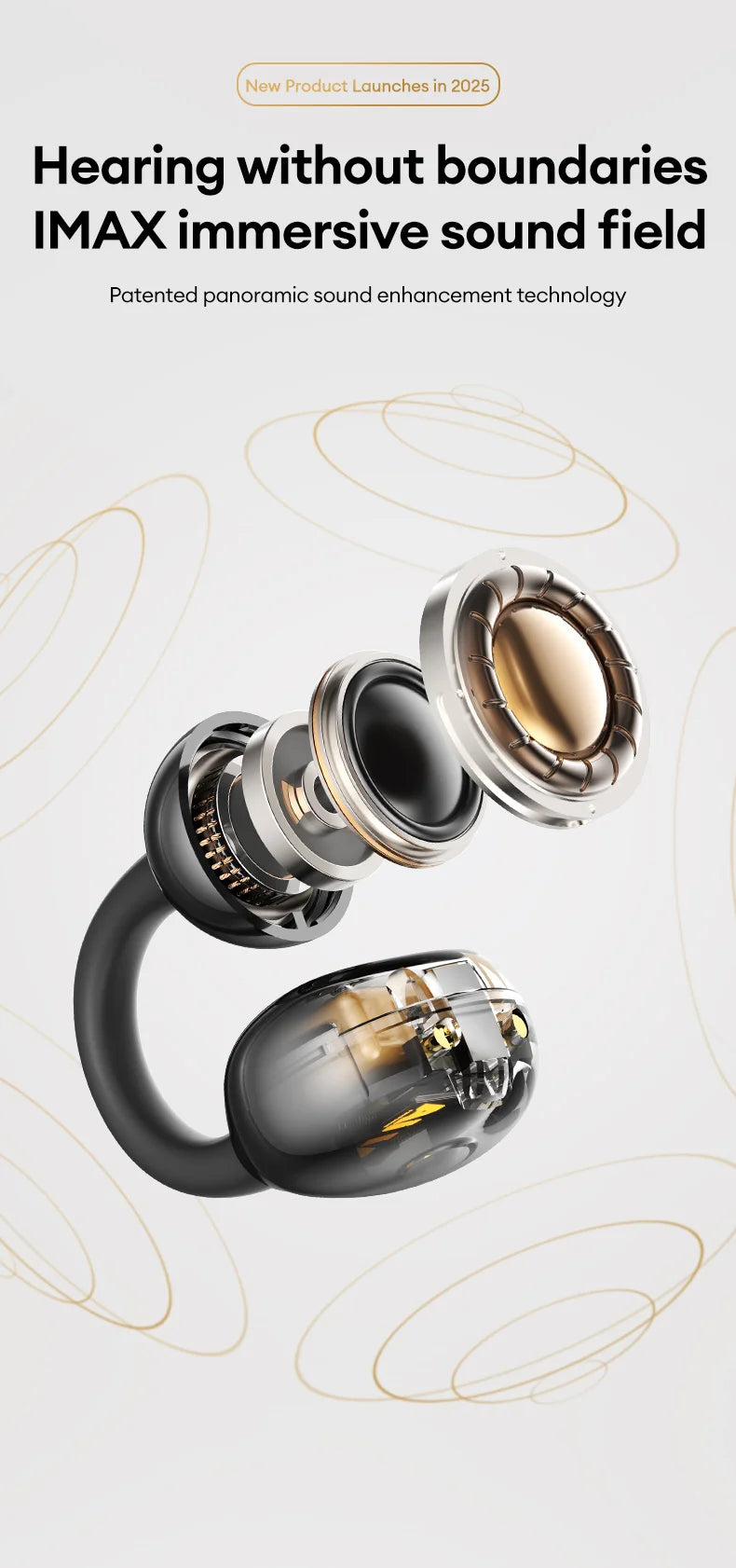 AI-Übersetzungskopfhörer AOC Ohrclip-Ohrhörer OWS Bluetooth Smart LCD-Bildschirm-Touch-Kopfhörer Gaming Wireless Sport Headset 3521